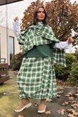 Roberta Plaid Brushed Cotton Drape Cape Clover